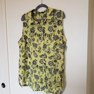 Semi-sheer sleveless top NWT 1x